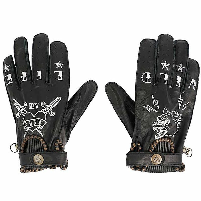 SECOND MAN TATTOO 2 レザーグローブ ブラック By City |ハーレー