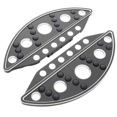 BATTISTINS　クローム・ビレット・パッセンジャーフロアーボード　SEMI-CIRCLE　ブラック-01