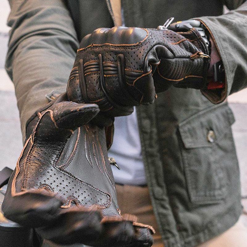 Amsterdam MAN レザーグローブ ダークブラウン By City 3