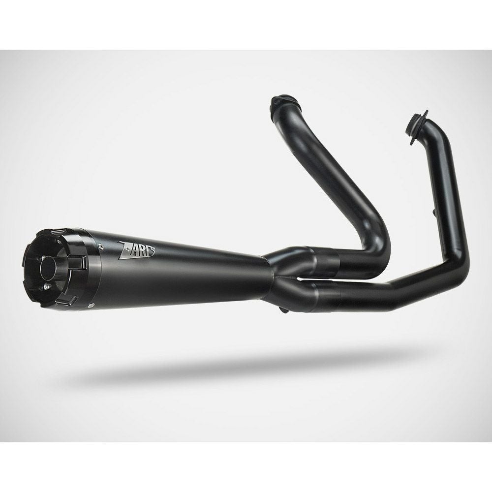 M8ソフテイル ブレイクアウト、ファットボーイ 2-1 フルエキゾーストマフラー (ブラック) ザード3