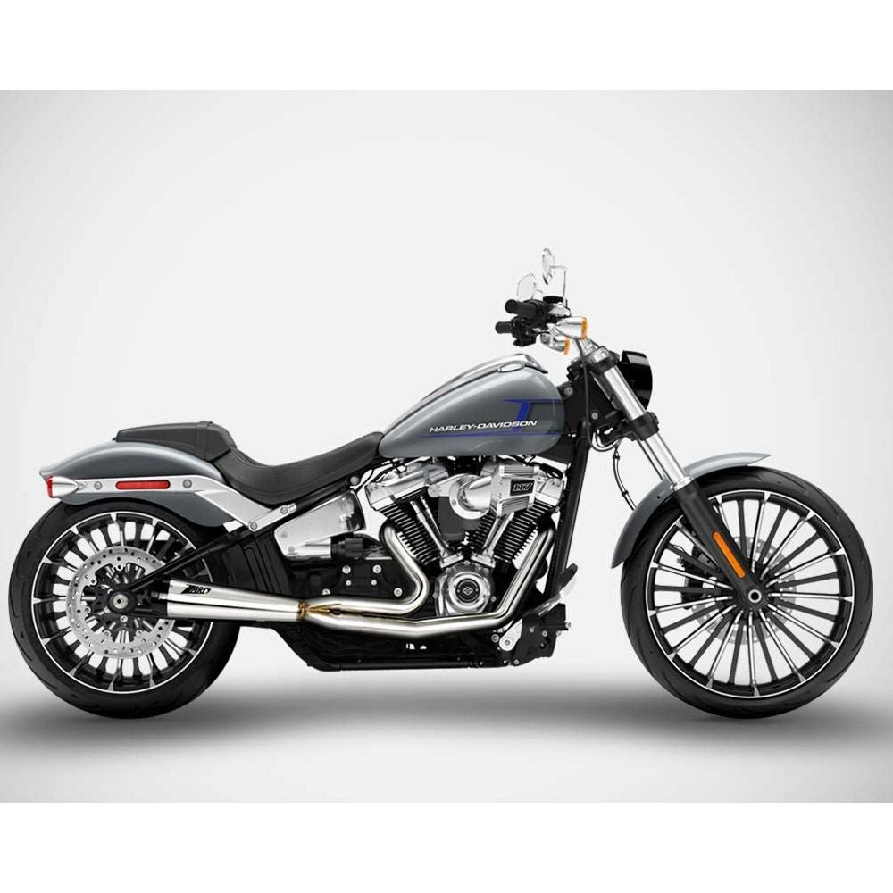 M8ソフテイル ブレイクアウト、ファットボーイ 2-1 フルエキゾーストマフラー (ポリッシュ) ザード1