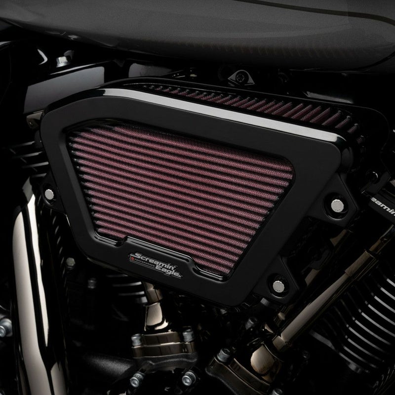 Screamin Eagle エクストリームウェッジ・ハイフローエアクリーナー (ブラック) 【CVOロードグライド/ストリートグライド】
