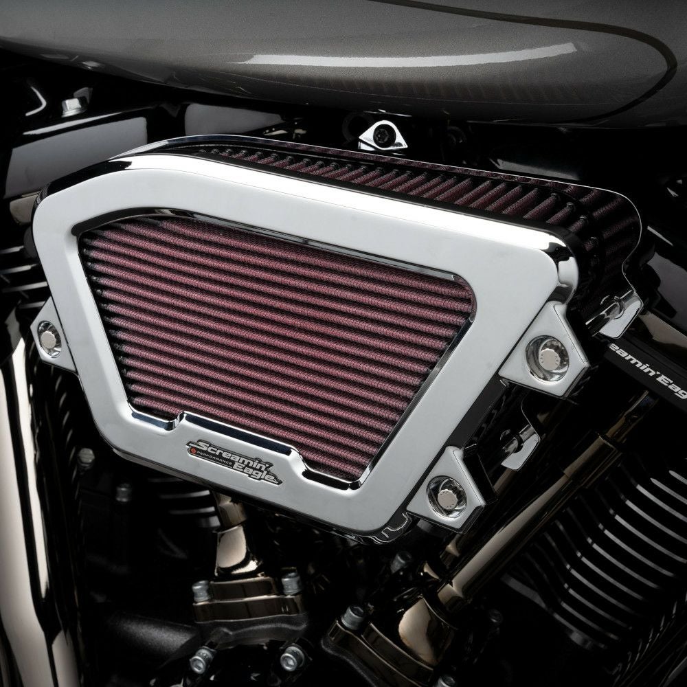 Screamin Eagle エクストリームウェッジ・ハイフローエアクリーナー (クローム) 【CVOロードグライド/ストリートグライド】