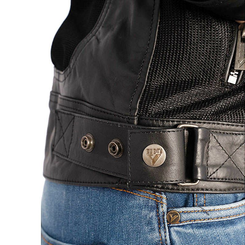 SAHARA MAN レザーメッシュ バイクジャケット ブラック By City 6