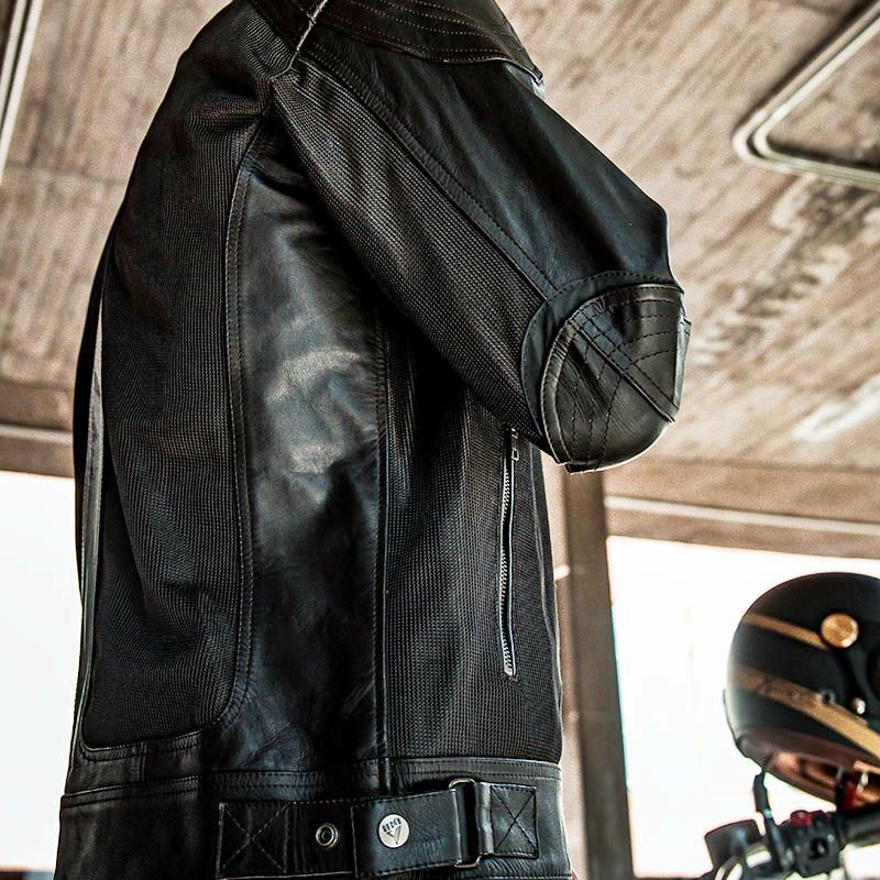 SAHARA MAN レザーメッシュ バイクジャケット ブラック By City 7