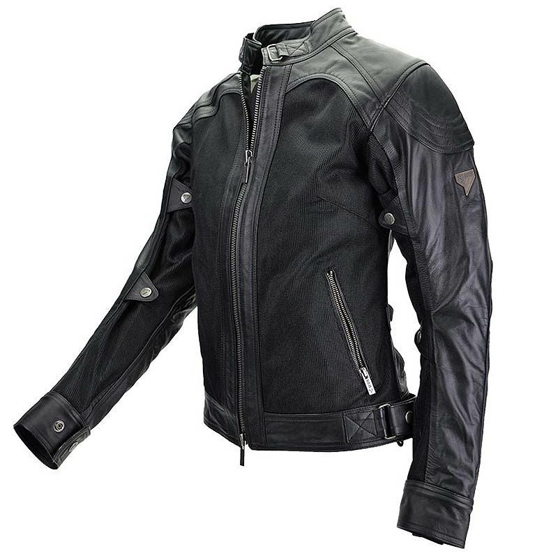 SAHARA LADY レディース レザーメッシュ バイクジャケット ブラック By City 9