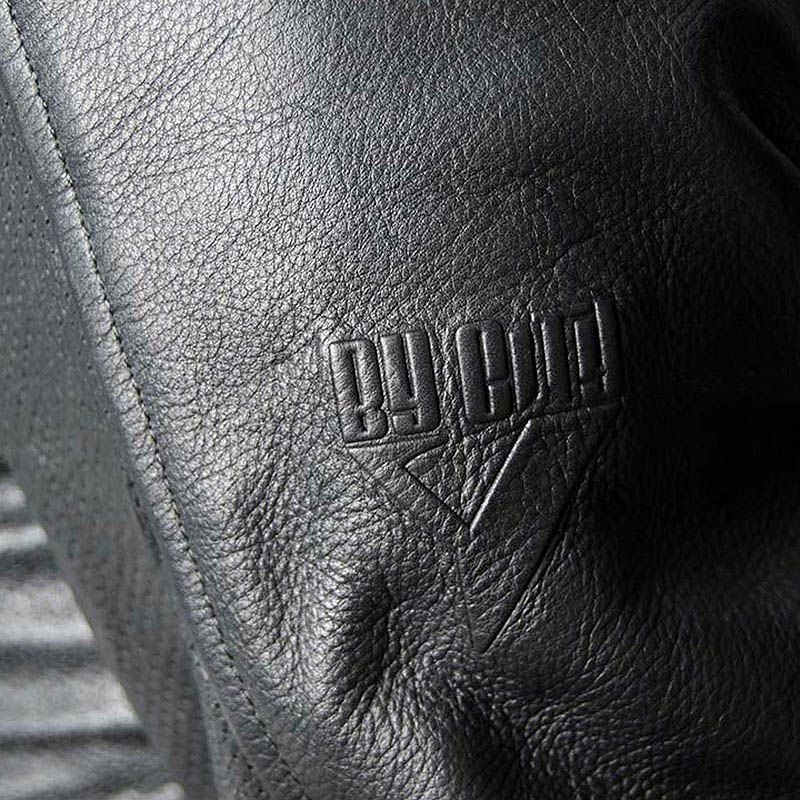 STREET MAN パンチングレザー バイクジャケット ブラック By City 7