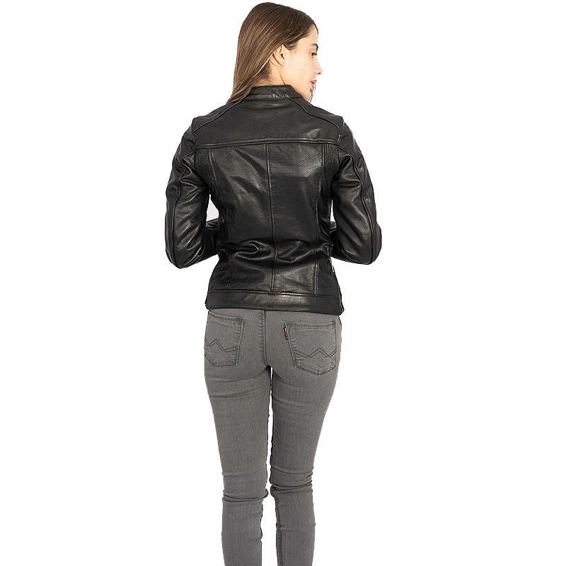 STREET LADY レディース パンチングレザー バイクジャケット ブラック By City 9