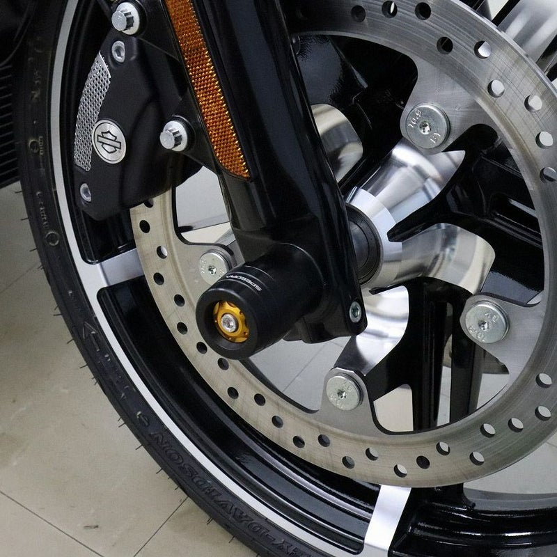 2024以降 ロードグライド、ストリートグライド フロントアクスルスライダー (ゴールド) スピードラ