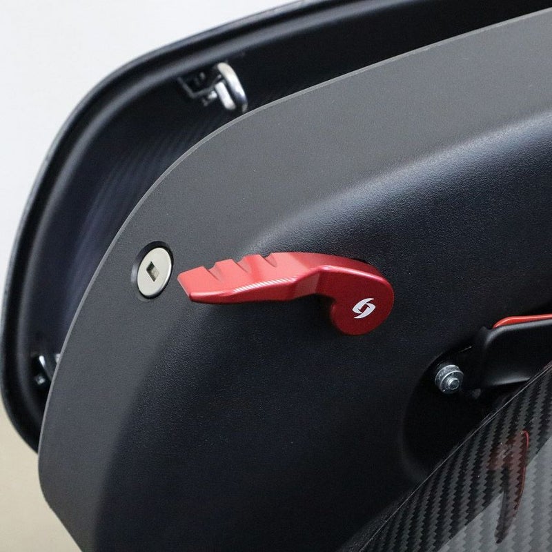 M8ソフテイル ローライダーST、エルディアブロ、スポーツグライド サドルバッグラッチレバー (レッド) スピードラ