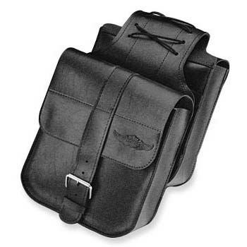 合成レザー・スローオーバー・アジャスタブル・サドルバッグ (左右セット）-01