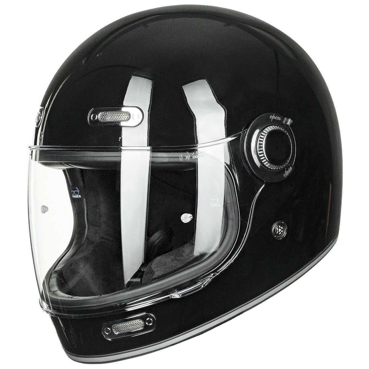 ILM Z503シリーズ レトロ フルフェイスヘルメット グロスブラック