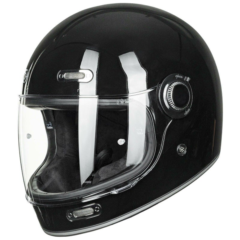ILM Z503シリーズ レトロ フルフェイスヘルメット グロスブラック