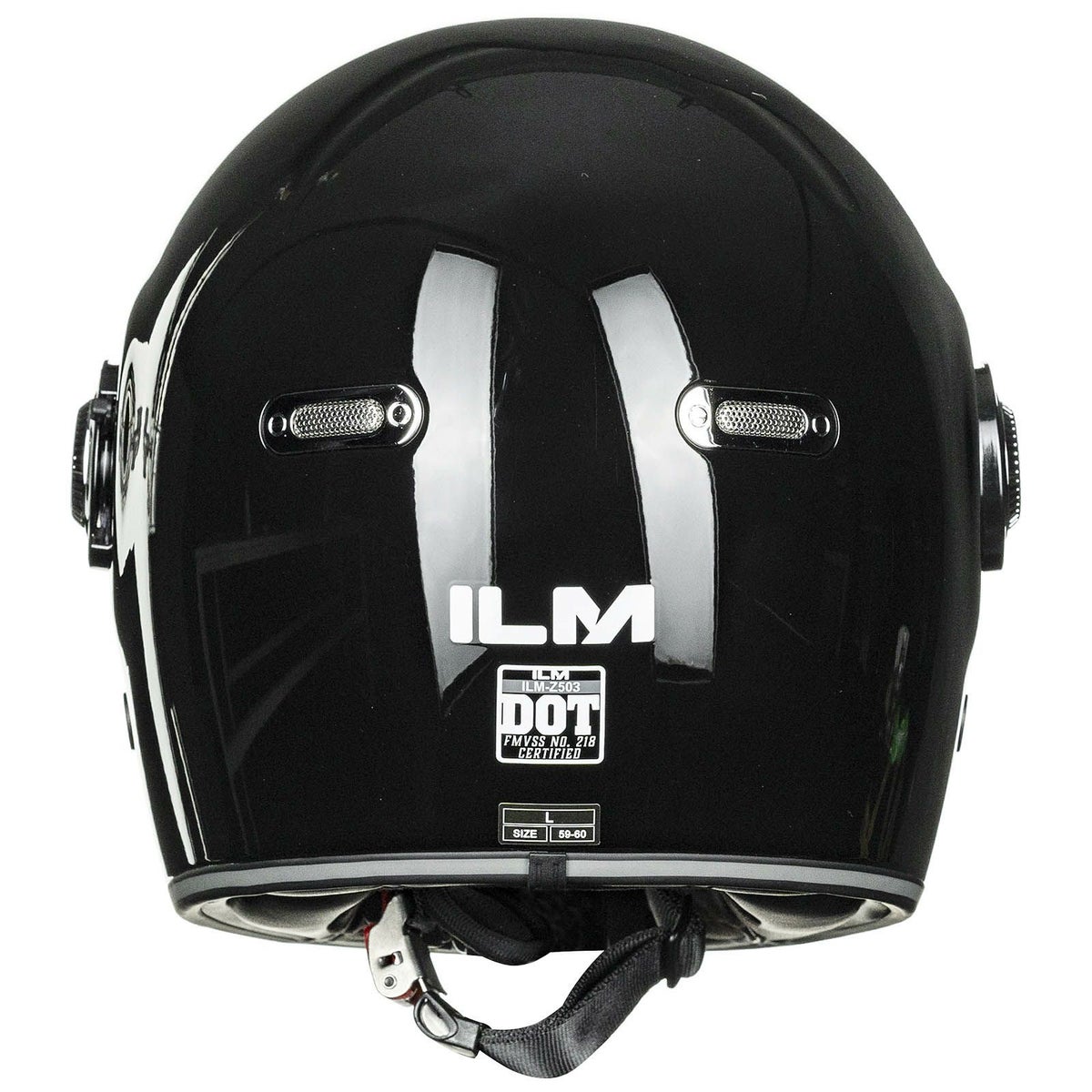 ILM Z503シリーズ レトロ フルフェイスヘルメット グロスブラック 5