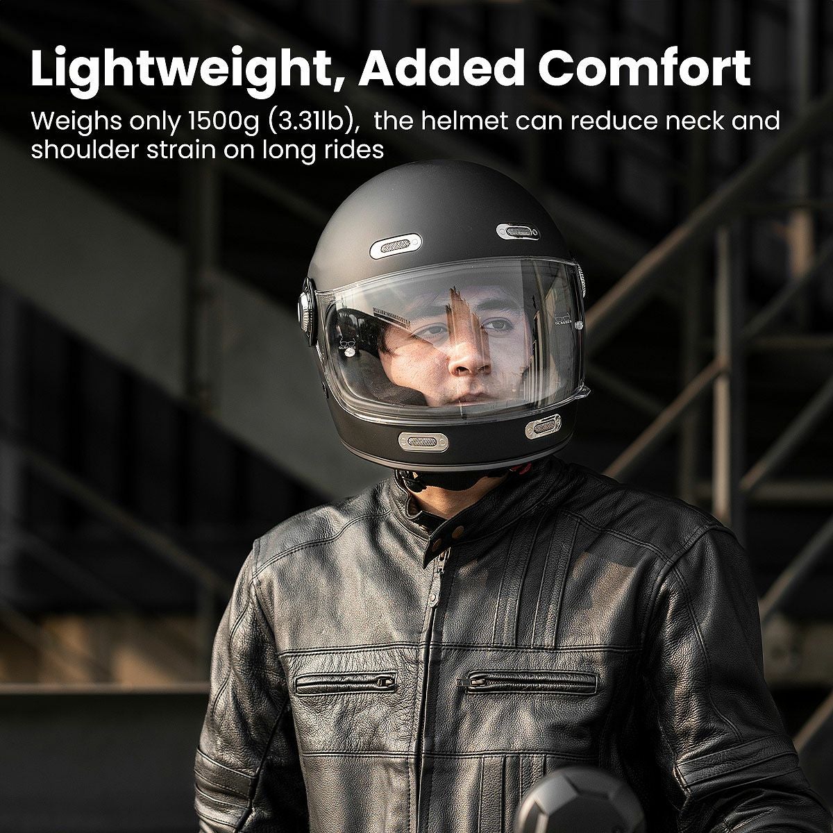 ILM Z503シリーズ レトロ フルフェイスヘルメット マットブラック 9