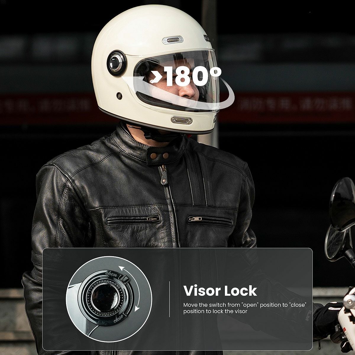 ILM Z503シリーズ レトロ フルフェイスヘルメット ホワイト 8