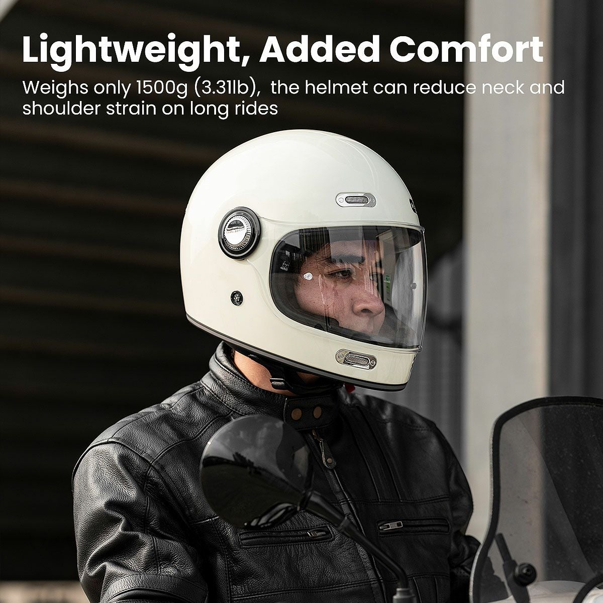 ILM Z503シリーズ レトロ フルフェイスヘルメット ホワイト 9