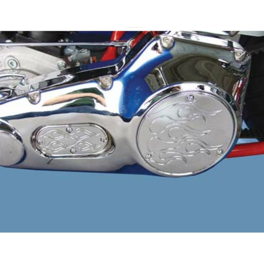 ハーレー　ダービー　カバー　セット　ツーリング　ソフテイル ダイナ　メッキ V-TWIN フレイム ダービーカバー&インスペクションカバーセット 1984