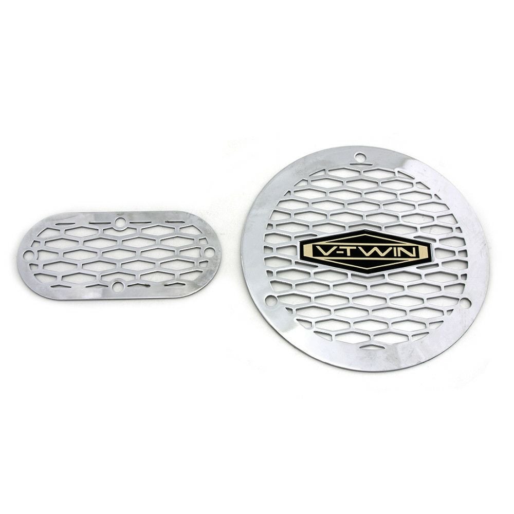 V-TWIN ベンテッド ダービーカバー&インスペクションカバーセット 1984～1998 ダイナ、ソフテイル、ツーリング