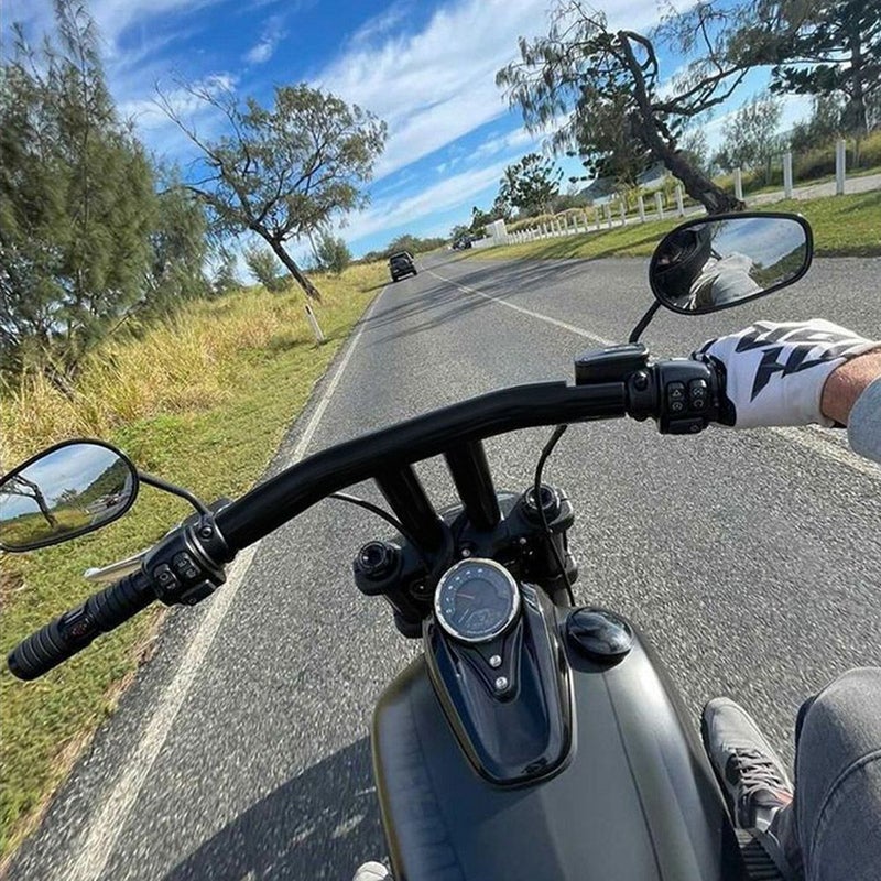 ストレートライズ 2インチ径 ハーレー Tバー 6インチ (サテンブラック)