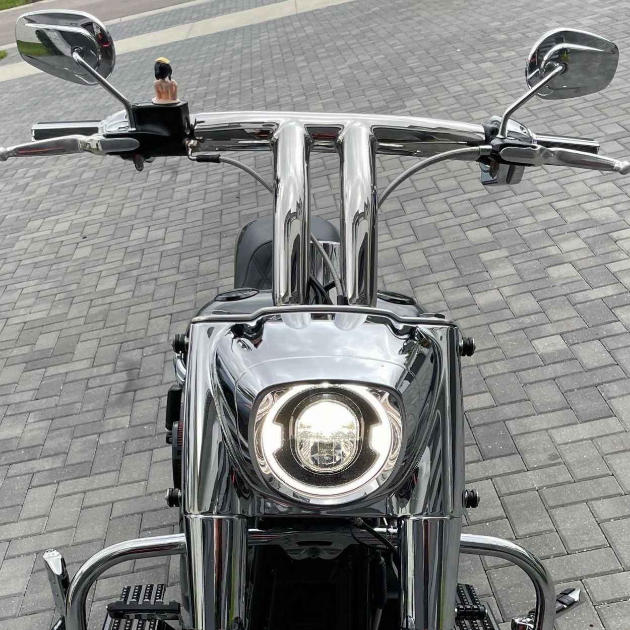 プルバックスタイル 2インチ径 ハーレー Tバー 10インチ (ポリッシュ