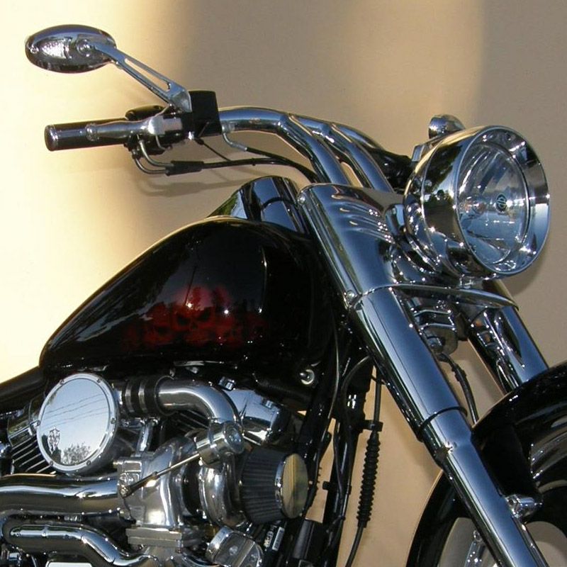 プルバックスタイル 2インチ径 ハーレー Tバー 8インチ (ポリッシュ)