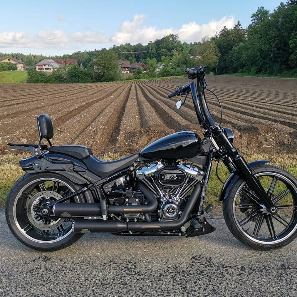 リバースハイボール 2インチ径 ハーレー ハンドルバー 16インチ (グロスブラック)3