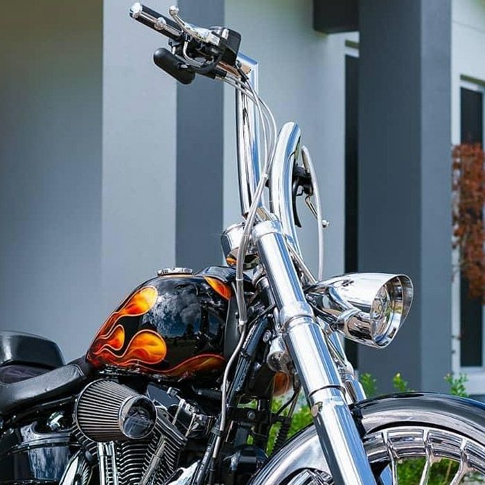 リバースハイボール 2インチ径 ハーレー ハンドルバー 18インチ (ポリッシュ)