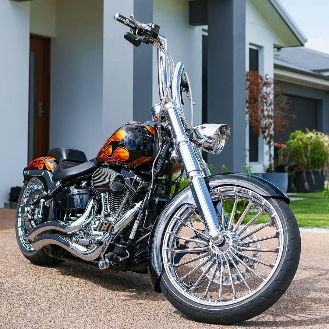 リバースハイボール 2インチ径 ハーレー ハンドルバー 18インチ (ポリッシュ)1