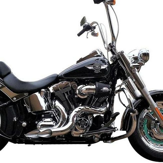 EVO/TC ソフテイル、ダイナ、ツーリング、トライク カットバック フルエキゾーストマフラー (クローム/クローム)19