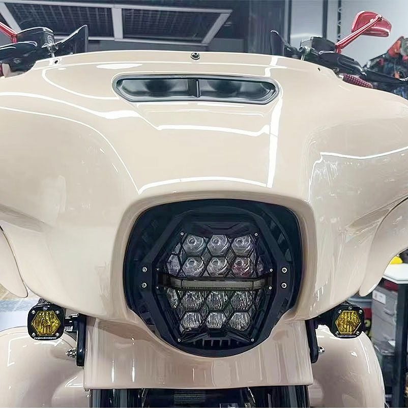 ハーレー ツーリング バケットLEDヘッドライト ブラック