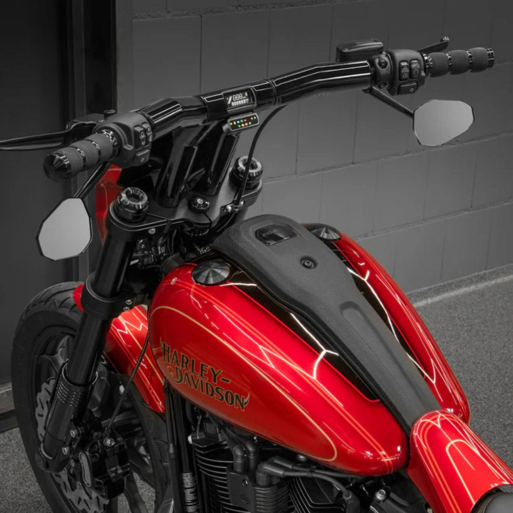 キラーカスタム バックセーバー 2インチ径 プルバックTハンドルバー デジタルメーター用 4インチ (グロスブラック)