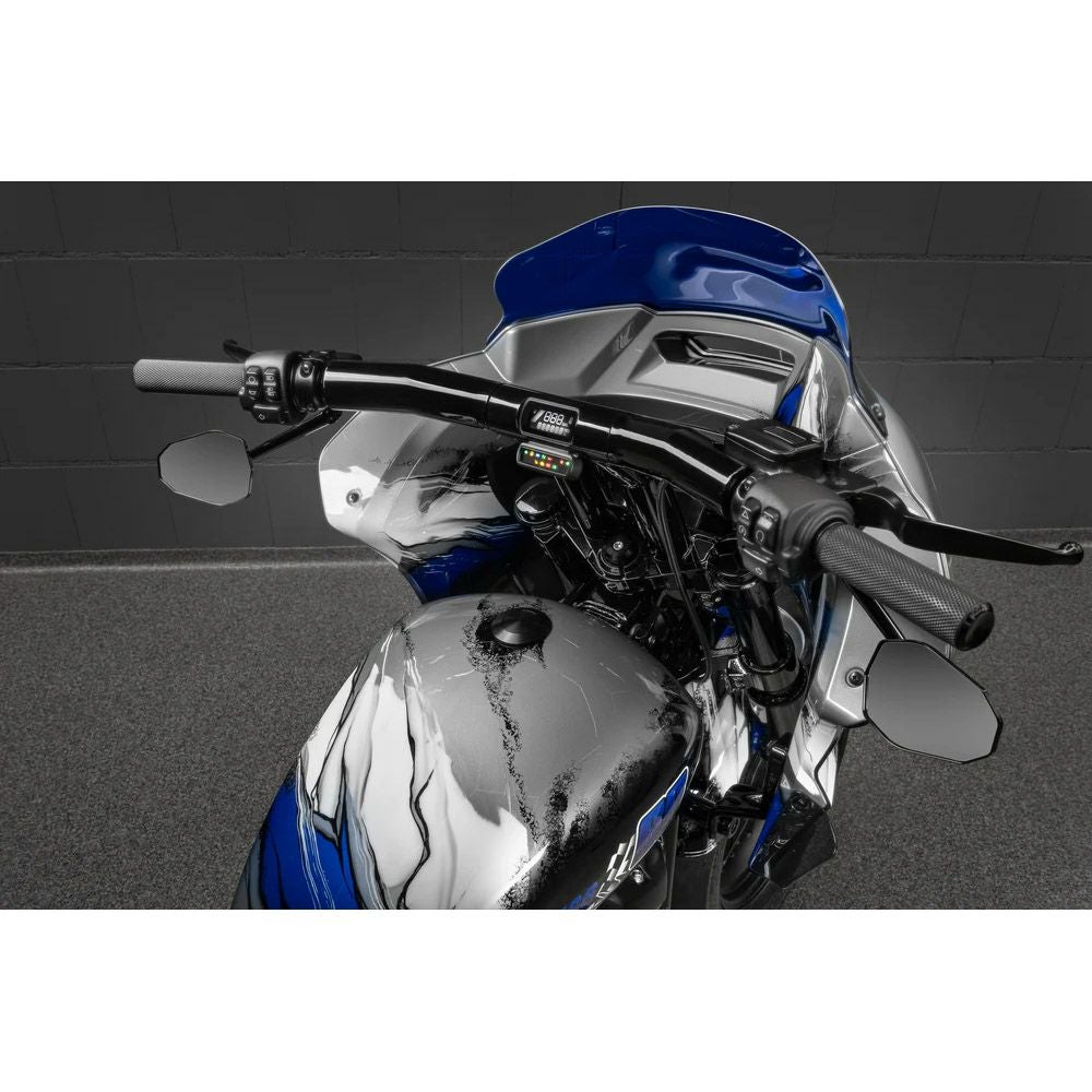 キラーカスタム バックセーバー 2インチ径 プルバックTハンドルバー デジタルメーター用 8インチ (グロスブラック)2