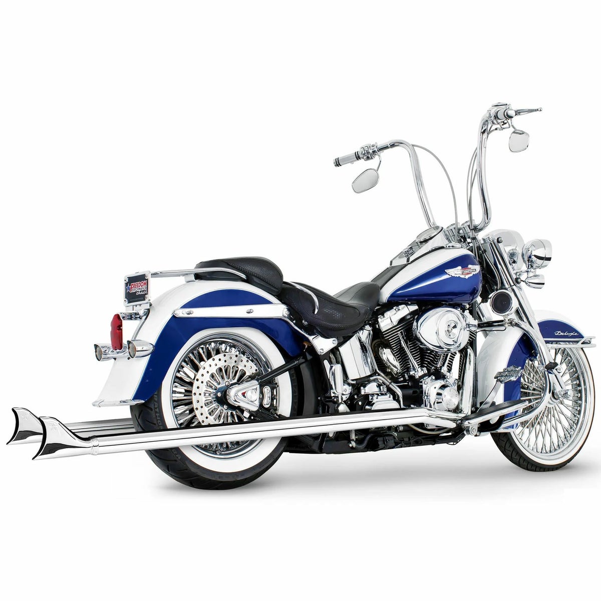 2007～2017 ソフテイル 左右両出し フィッシュテール フルエキゾーストマフラー 42インチ (クローム)