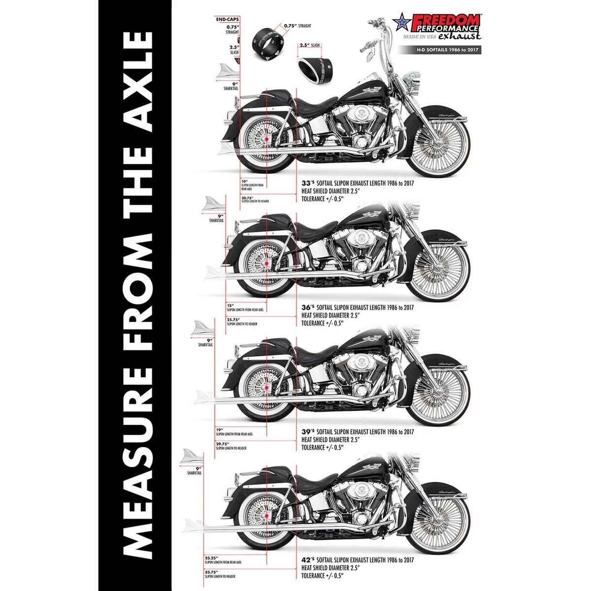 1986～2006 ソフテイル 左右両出し フィッシュテール フルエキゾーストマフラー 42インチ (クローム)2