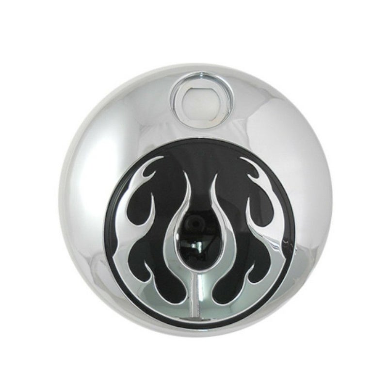 フュエルタンクコンソールドア フレイム クローム V-TWIN