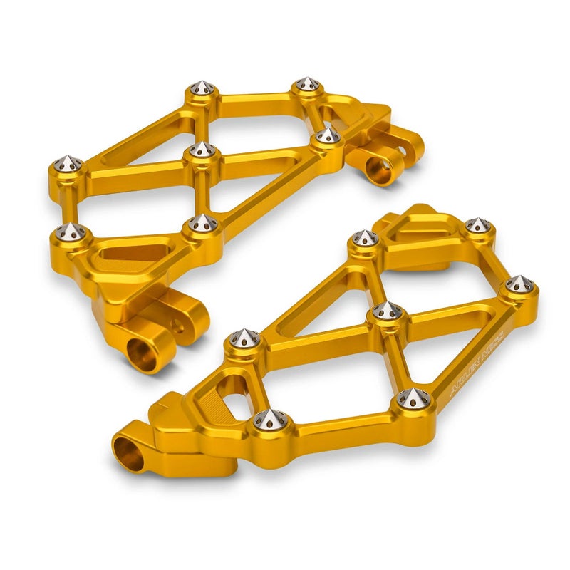 ツーリング、トライク、FLソフテイル、ダイナスイッチバック ダイアモンド ミニフロアボード (ゴールド)