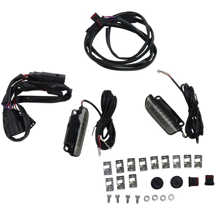 2010～2013 CVOストリートグライド、CVOロードグライド エアウィング・サドルバッグラゲッジレール用 LEDライトバー (スモークレンズ)