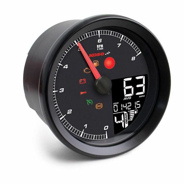 スポーツスター、ダイナ、ソフテイル 95mm径 スピード/タコメーター CAN-Bus用 (ブラック/ブラック)