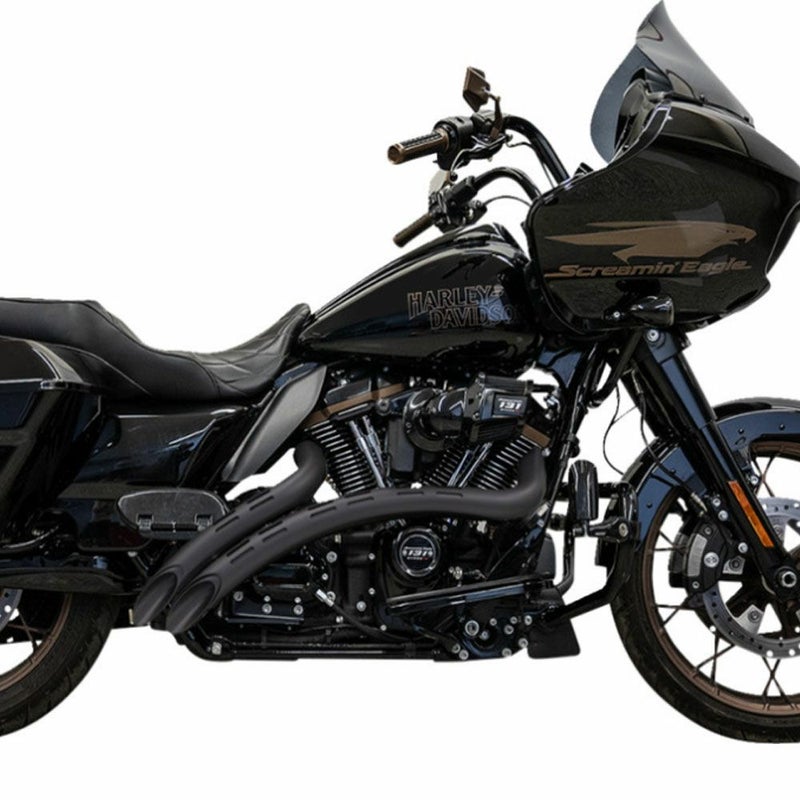 M8ツーリング Radial　Sweepers マフラー ブラック/ブラックシールド（ホールデザイン） BASSANI 