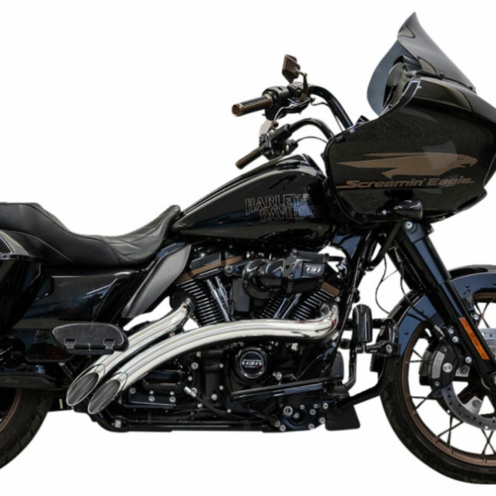 M8ツーリング Radial　Sweepers マフラー クローム/ クロームシールド BASSANI 