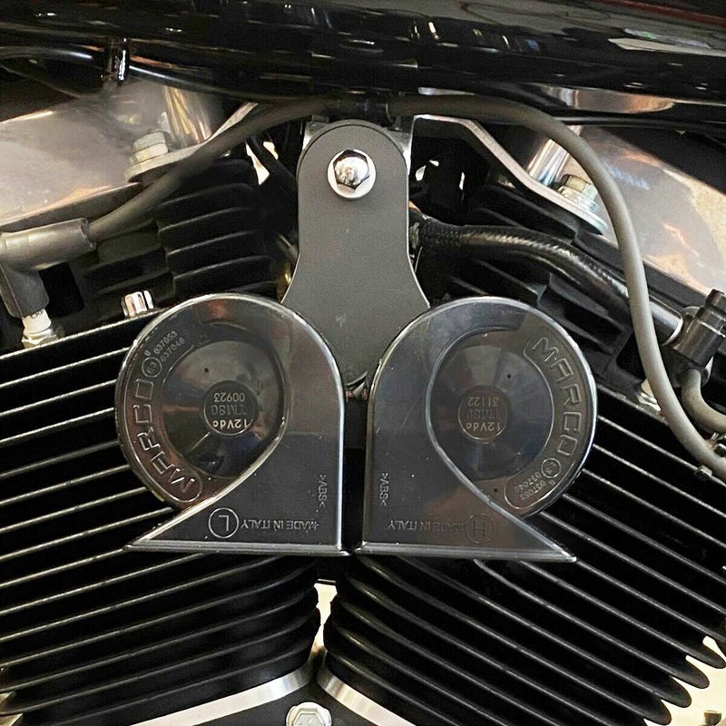 ハーレー用 エレクトロマグネティック デュアルホーンキット ブラック Custom Dynamics（カスタムダイナミクス）