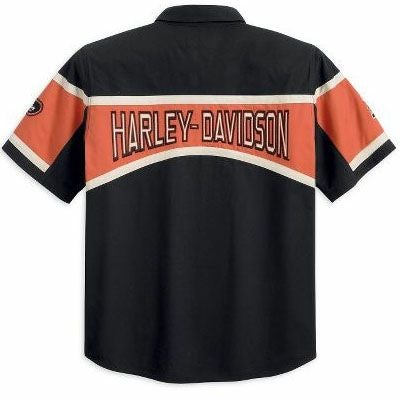Men's Short Sleeve Race Stripe Woven Shirt-02