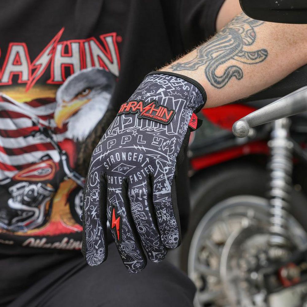  スラッシンサプライ(THRASHIN SUPPLY) ステルスグローブ ハンマー グレー/レッド 