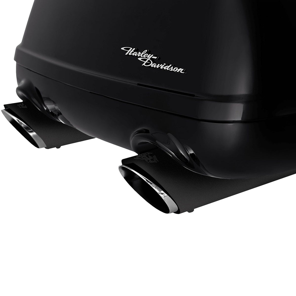  2017以降 フリーホイーラー、ロードグライド3 4インチ ツインスラッシュ スリップオンマフラー (ブラック)1