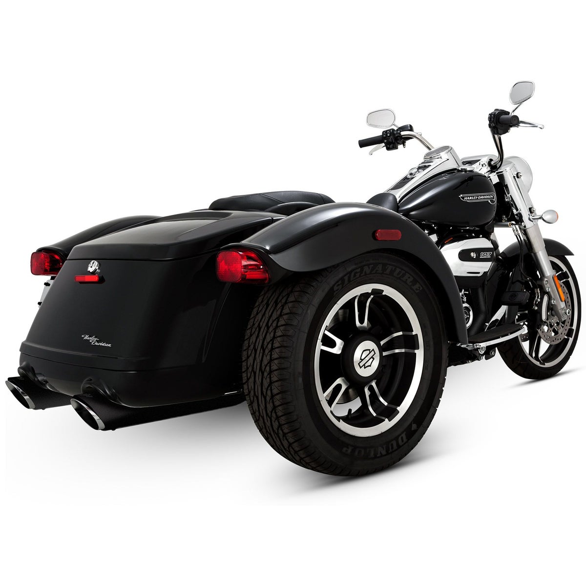  2017以降 フリーホイーラー、ロードグライド3 4インチ ツインスラッシュ スリップオンマフラー (ブラック)2