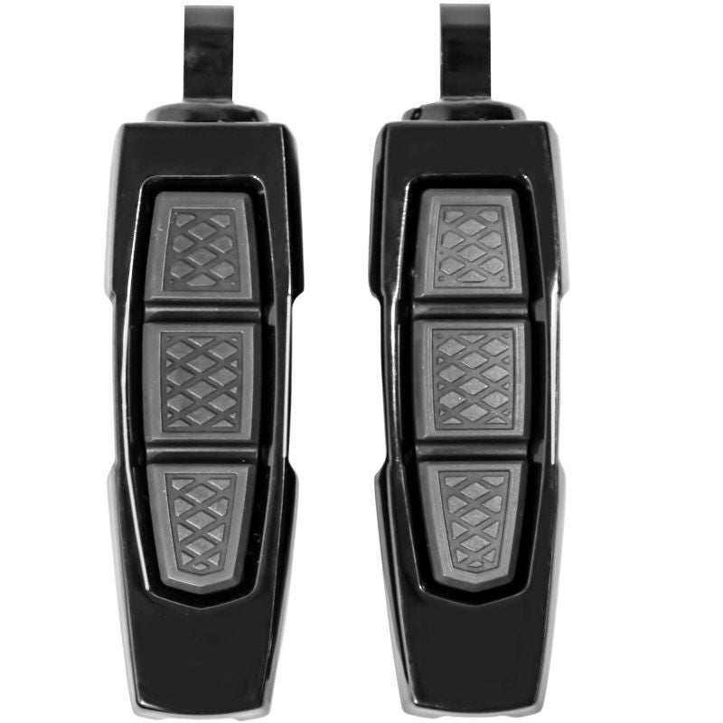 スポーツスター、ダイナ、ソフテイル エニグマ フットペグ (グロスブラック)