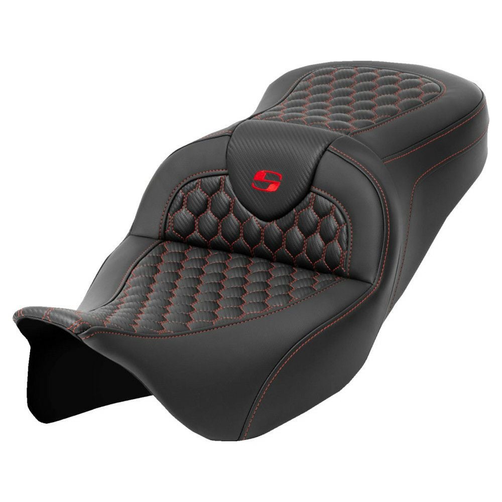 サドルマン ロードソファ LS シート GEL入り レッドステッチ ブラック