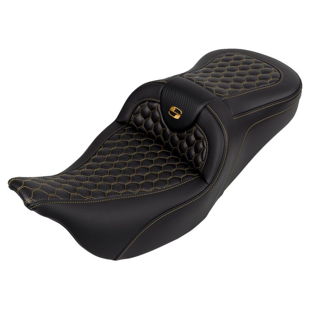 サドルマン ロードソファシート ハニカムステッチ/ゴールド