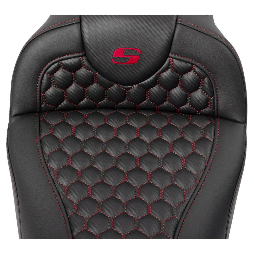 サドルマン ロードソファシート バックレスト付 ハニカムステッチ/レッド